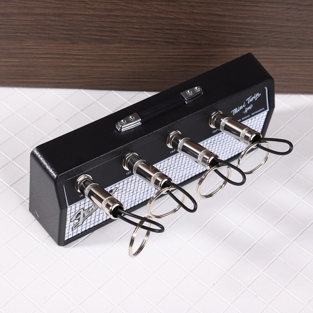 Guitar Amplifier Key Holder with Guitar Plug Keychains – Unique Wall Decor for Music Lovers 9
