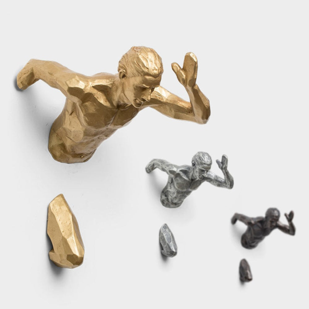 Wall-Mounted Running Man Sculpture – Modern Industrial Art for Dynamic Home Decor 8