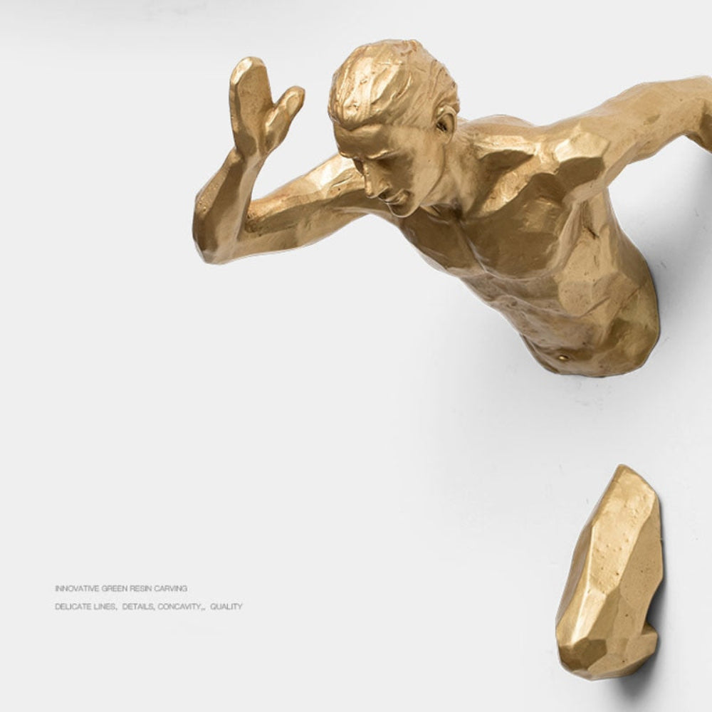 Wall-Mounted Running Man Sculpture – Modern Industrial Art for Dynamic Home Decor 12