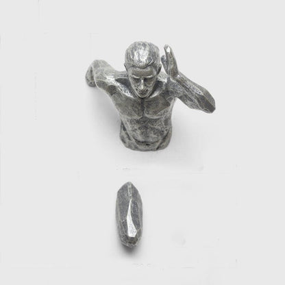 Wall-Mounted Running Man Sculpture – Modern Industrial Art for Dynamic Home Decor 5