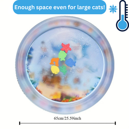 Interactive Cooling Water Mat for Cats – 2-in-1 Play and Chill Surface with Fun Floating Sea Creatures 4