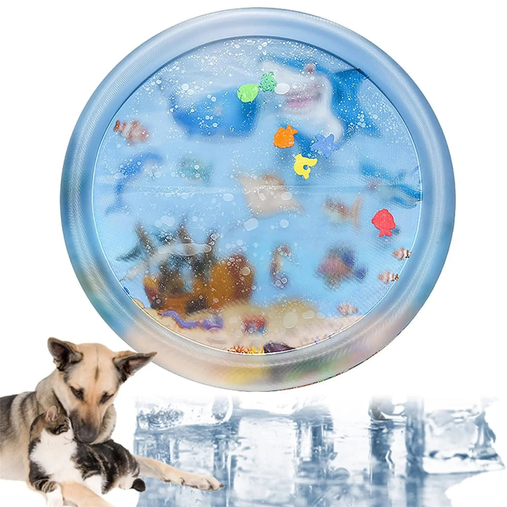 Interactive Cooling Water Mat for Cats – 2-in-1 Play and Chill Surface with Fun Floating Sea Creatures 5