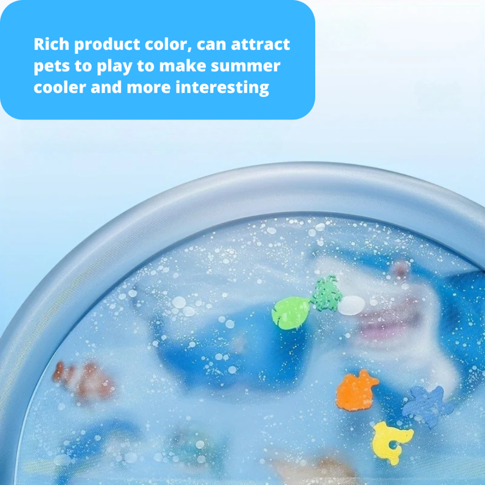 Interactive Cooling Water Mat for Cats – 2-in-1 Play and Chill Surface with Fun Floating Sea Creatures 7