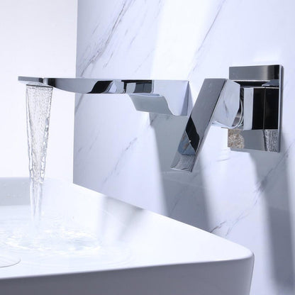 Modern Wall-Mounted Touchless Faucet with Sensor Control for Kitchen and Bathroom – Adjustable Temperature and Flow, Elegant Waterfall Design 2