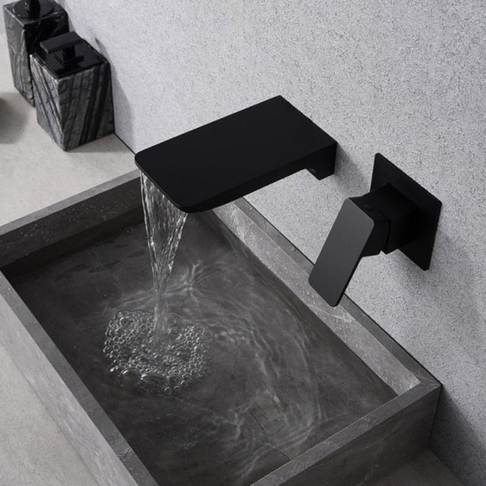 Modern Wall-Mounted Touchless Faucet with Sensor Control for Kitchen and Bathroom – Adjustable Temperature and Flow, Elegant Waterfall Design 4