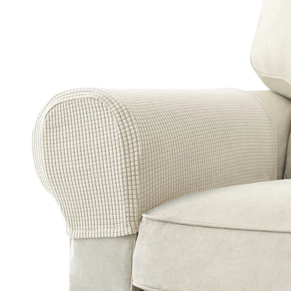 Waterproof Stretch Armrest Covers Set – 2-Piece Jacquard Polyester for Sofas and Chairs 10