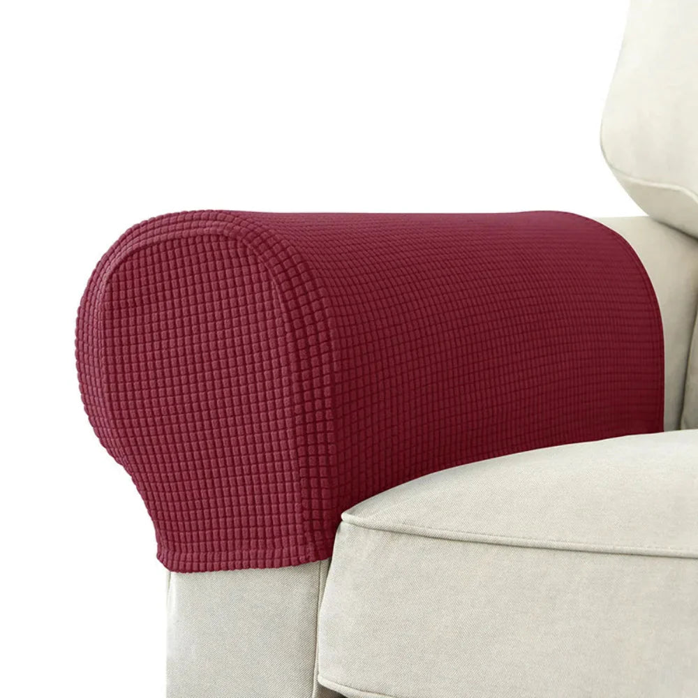 Waterproof Stretch Armrest Covers Set – 2-Piece Jacquard Polyester for Sofas and Chairs 12