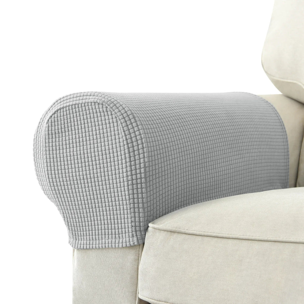Waterproof Stretch Armrest Covers Set – 2-Piece Jacquard Polyester for Sofas and Chairs 13