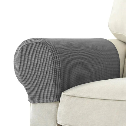 Waterproof Stretch Armrest Covers Set – 2-Piece Jacquard Polyester for Sofas and Chairs 14