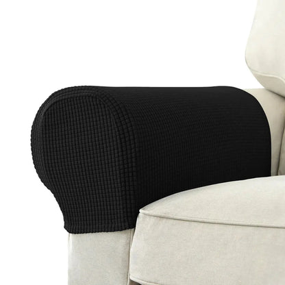 Waterproof Stretch Armrest Covers Set – 2-Piece Jacquard Polyester for Sofas and Chairs 7