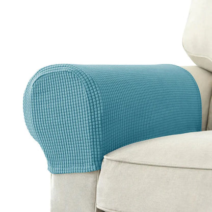Waterproof Stretch Armrest Covers Set – 2-Piece Jacquard Polyester for Sofas and Chairs 8