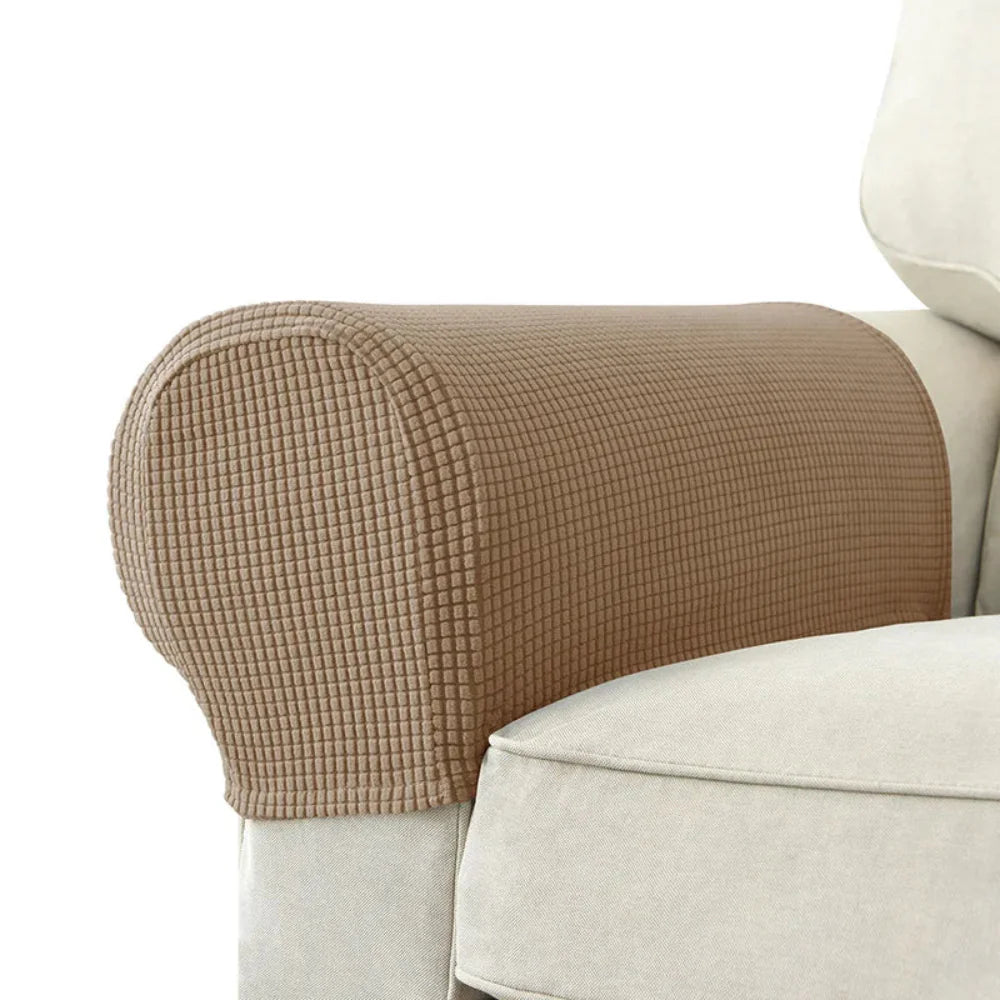 Waterproof Stretch Armrest Covers Set – 2-Piece Jacquard Polyester for Sofas and Chairs 9