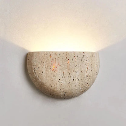 Handcrafted Wabi-Sabi Wall Light in Natural Stone – LED Indoor Lighting Fixture 3