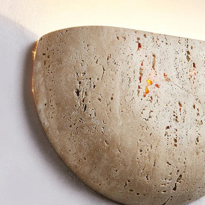 Handcrafted Wabi-Sabi Wall Light in Natural Stone – LED Indoor Lighting Fixture 4