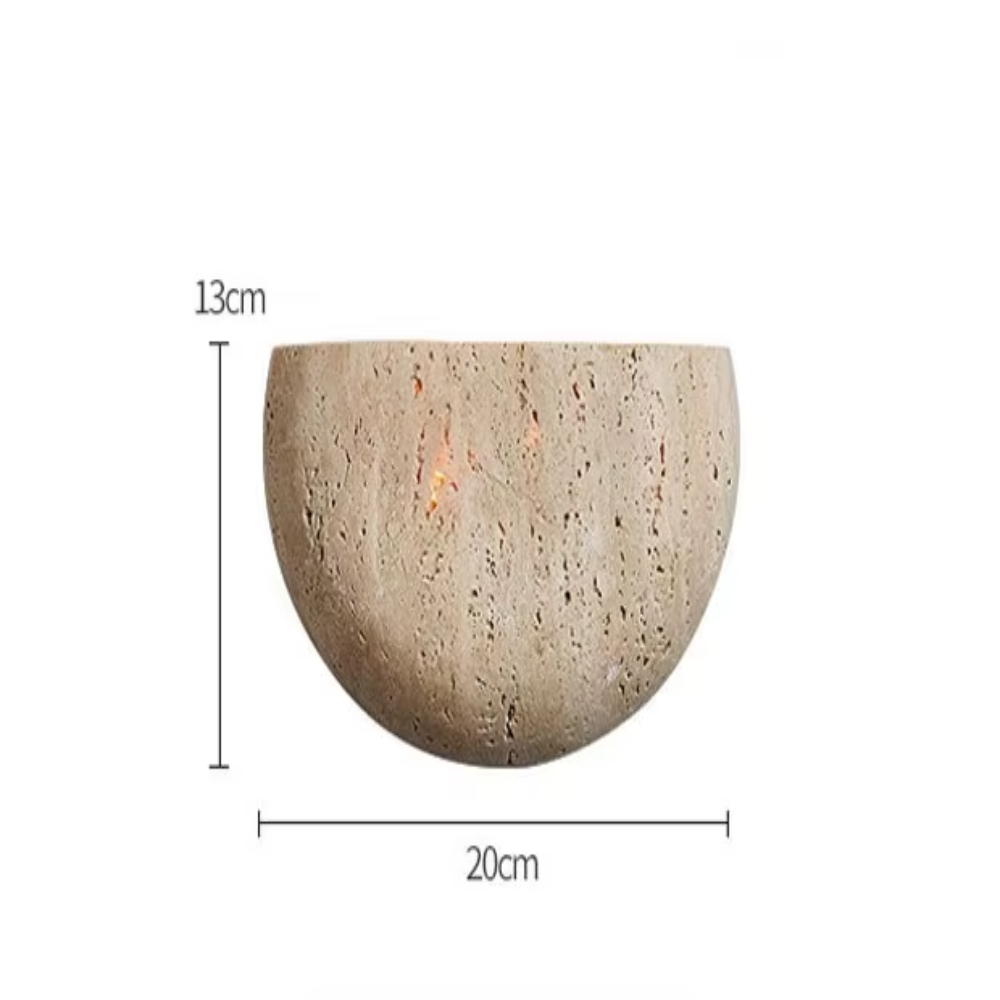Handcrafted Wabi-Sabi Wall Light in Natural Stone – LED Indoor Lighting Fixture 6