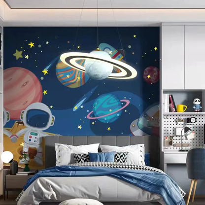 Modern Astronaut Pendant Light - Dimmable Three-Color LED Hanging Light Fixture with Adjustable Cable for Bedroom or Creative Spaces 3