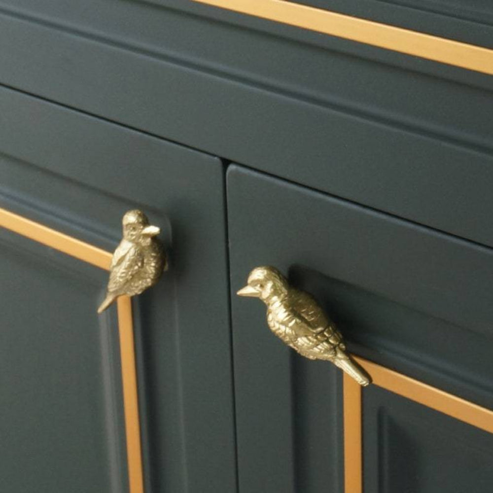 Elegant Gold Brass Bird Cabinet Handles – Nature-Inspired Drawer Pulls for Furniture 2
