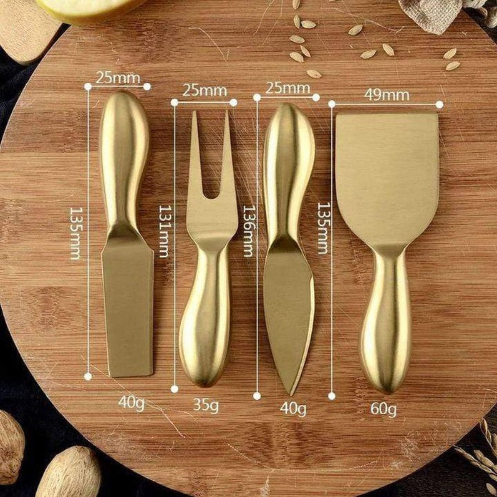 Golden Kitchen Utensil Set - Premium Stainless Steel Tools for Baking and Serving 5