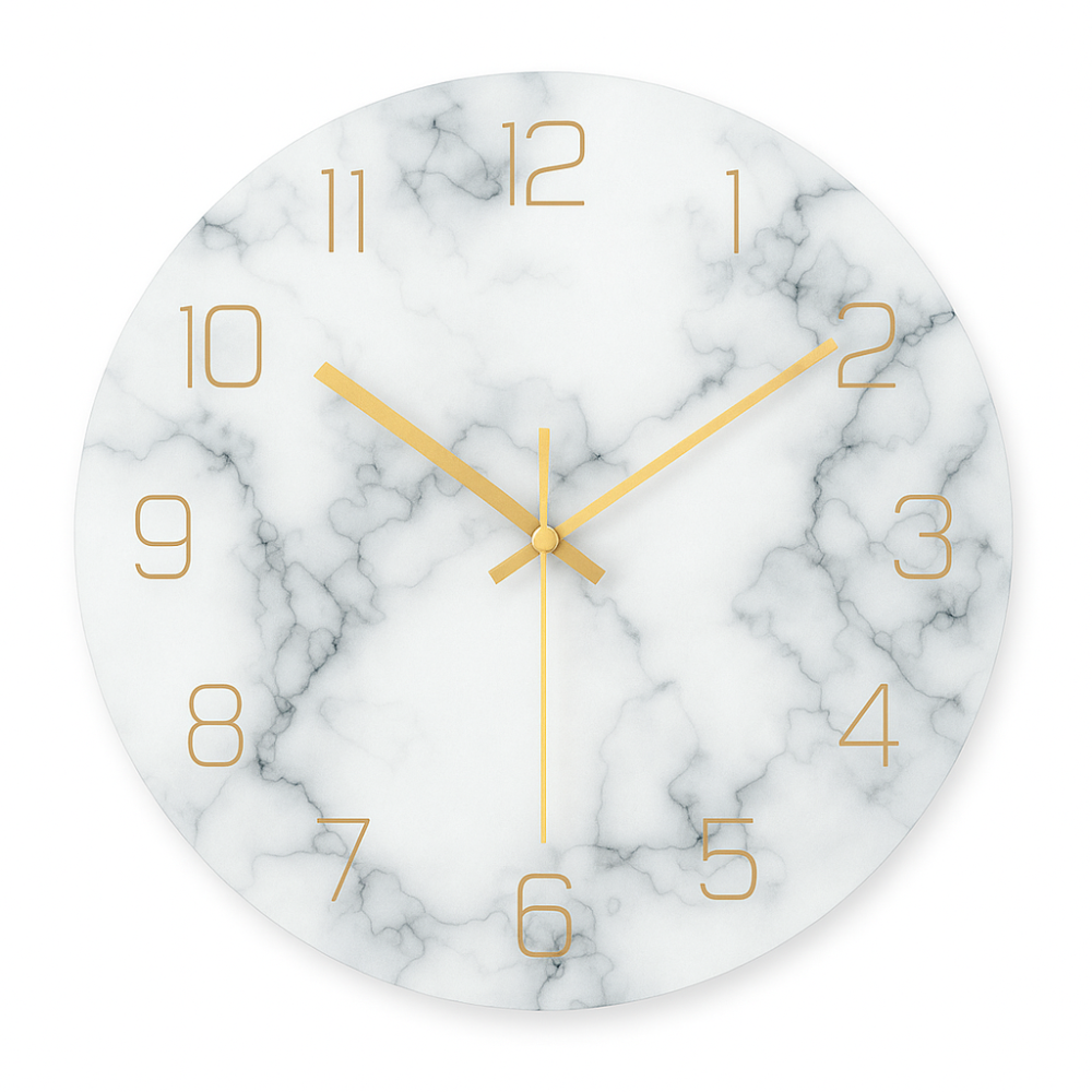 Luxurious Marble-Design Wall Clock – Elegant Home Decor with Easy Read Dial 7