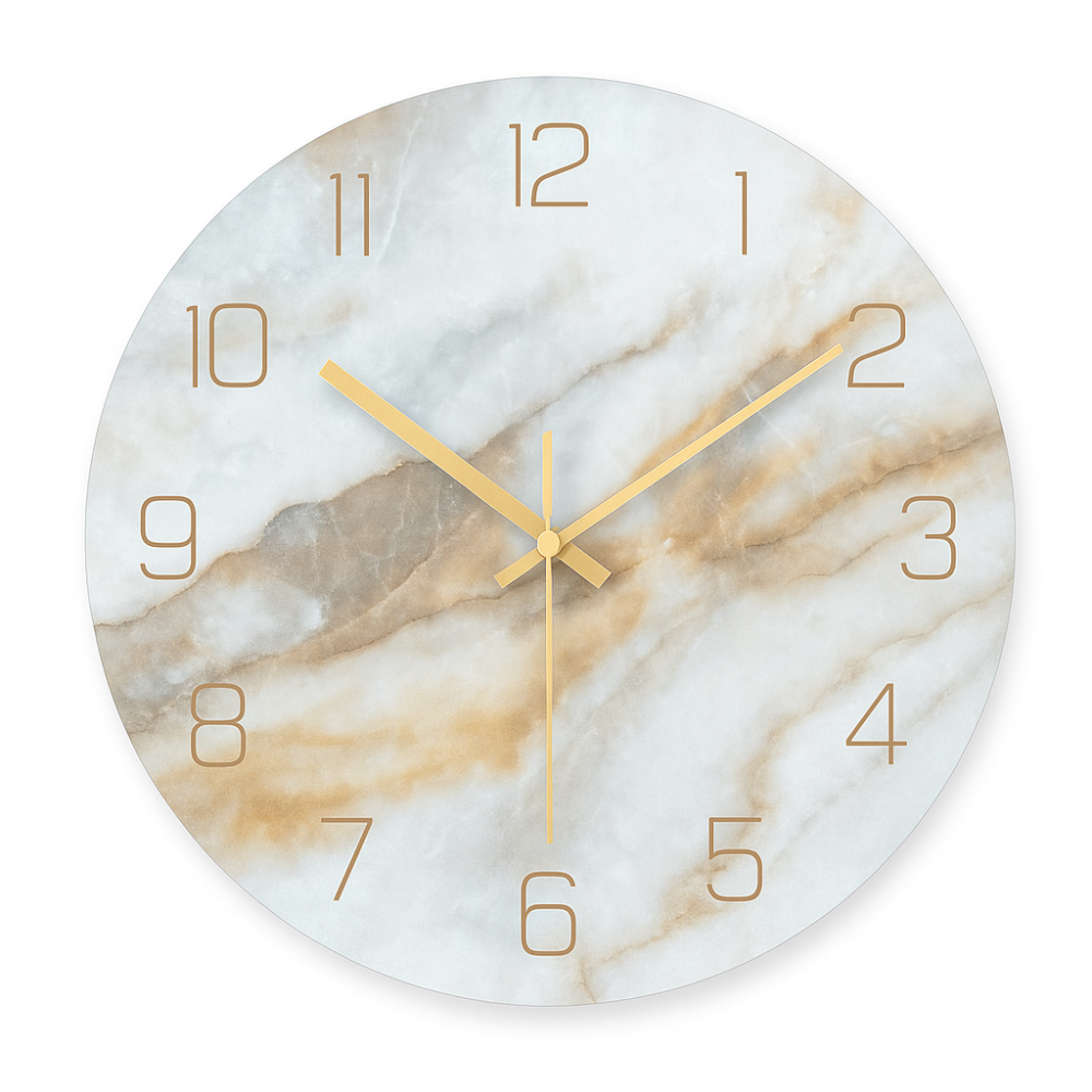 Luxurious Marble-Design Wall Clock – Elegant Home Decor with Easy Read Dial 6
