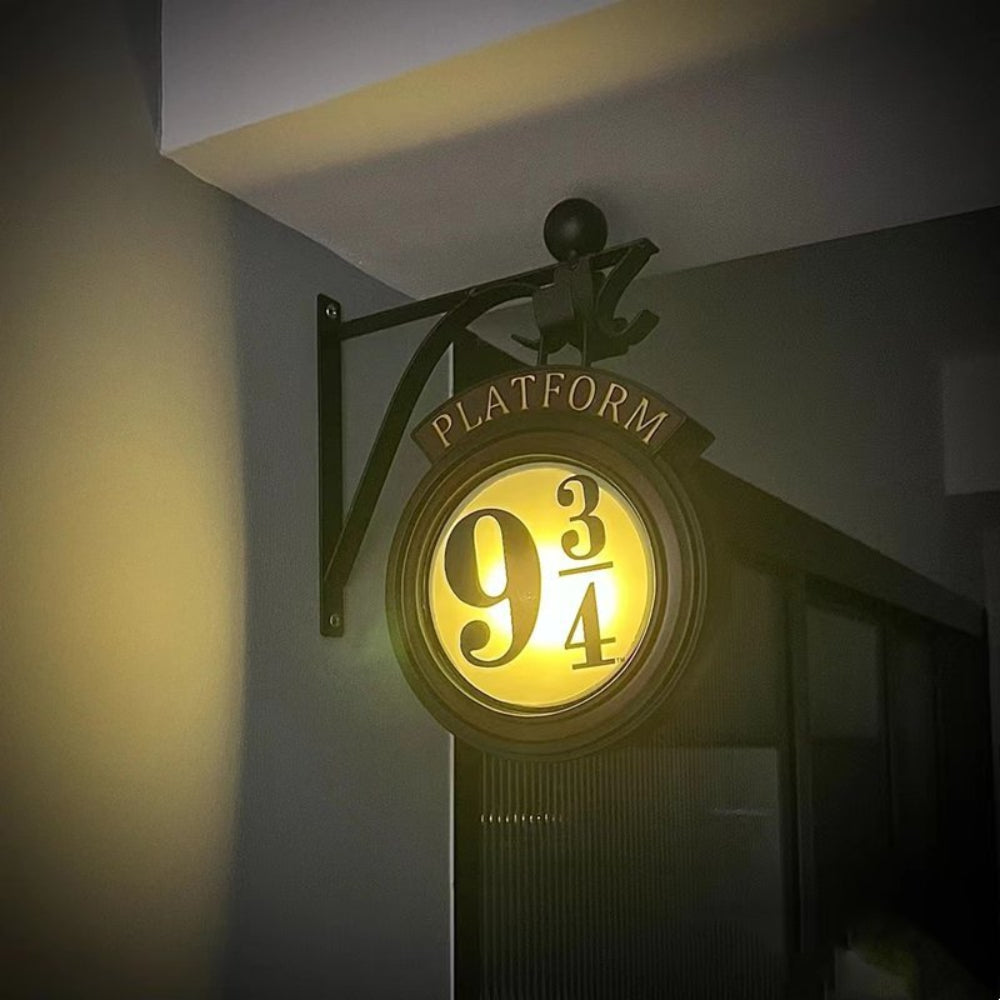 Platform 9¾ Wall Light – Magical Hogwarts Station Lamp for Home Decor – Warm Golden Glow for Bedroom, Office, or Study 2