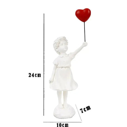 Flying Balloon Girl Resin Sculpture – Modern Art Decor for Home and Office 6
