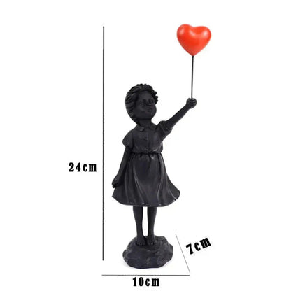 Flying Balloon Girl Resin Sculpture – Modern Art Decor for Home and Office 7