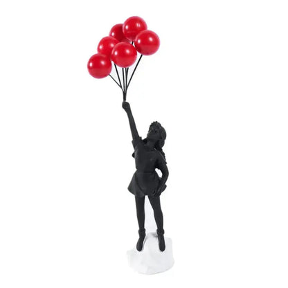 Flying Balloon Girl Resin Sculpture – Modern Art Decor for Home and Office 8
