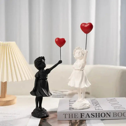 Flying Balloon Girl Resin Sculpture – Modern Art Decor for Home and Office 9