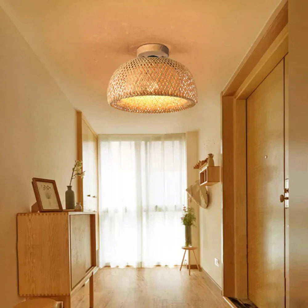 Elegant Bamboo Ceiling Light Fixture – Handcrafted Natural Design for Modern and Earthy Interiors 3