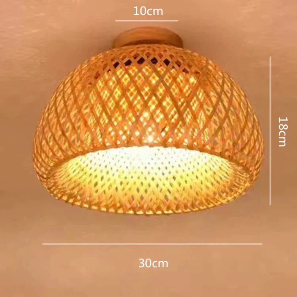 Elegant Bamboo Ceiling Light Fixture – Handcrafted Natural Design for Modern and Earthy Interiors 4
