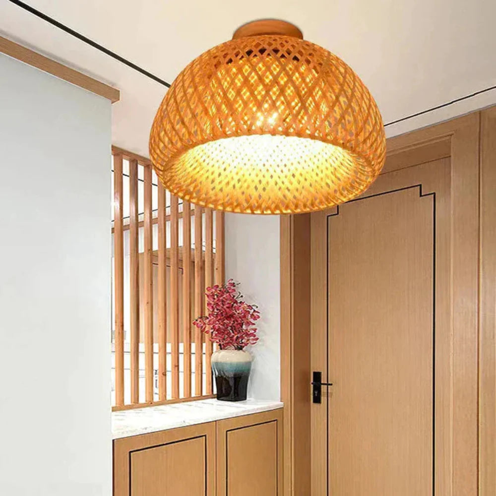 Elegant Bamboo Ceiling Light Fixture – Handcrafted Natural Design for Modern and Earthy Interiors 6