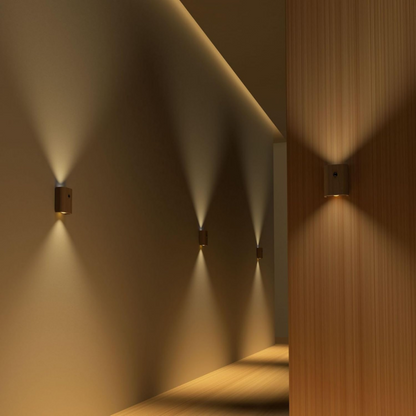 Wireless LED Wall Light with Motion Sensor – Elegant Wooden Design for Home and Office 3