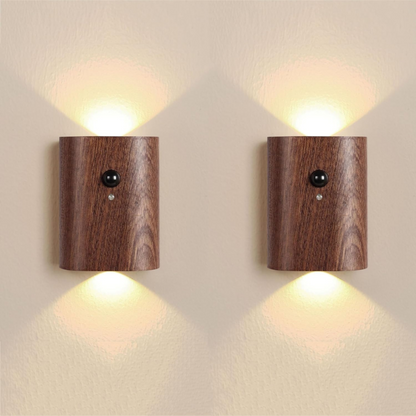 Wireless LED Wall Light with Motion Sensor – Elegant Wooden Design for Home and Office 5