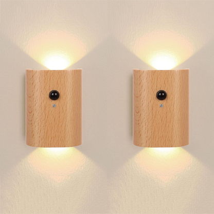Wireless LED Wall Light with Motion Sensor – Elegant Wooden Design for Home and Office 6