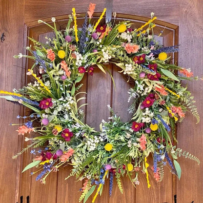 Handcrafted Floral Wreath for Year-Round Elegance – Vibrant Artificial Flowers on Durable Grapevine Base 2