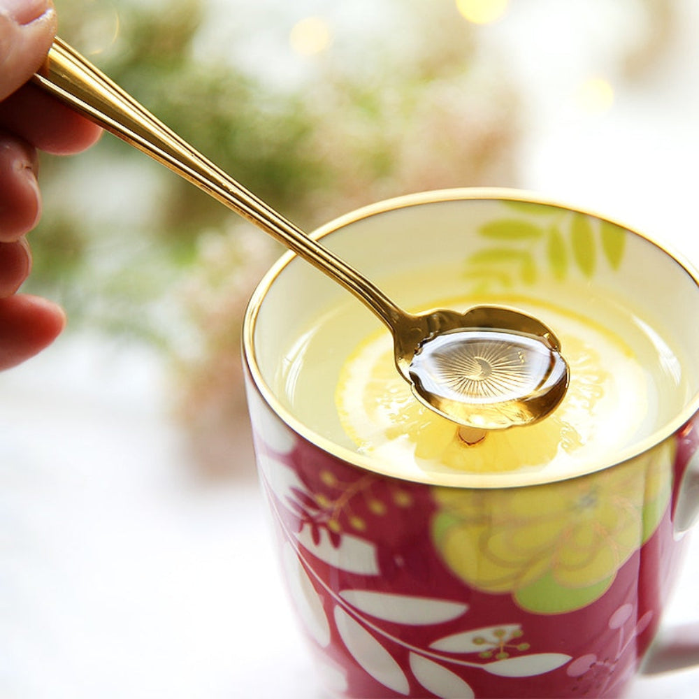Elegant Stainless Steel Floral Teaspoon Set – 8 Unique Designs for Tea, Coffee, and Desserts 10