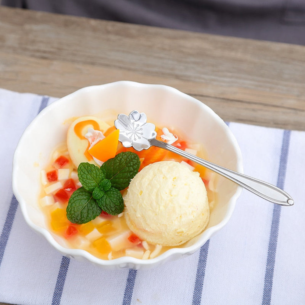 Elegant Stainless Steel Floral Teaspoon Set – 8 Unique Designs for Tea, Coffee, and Desserts 11