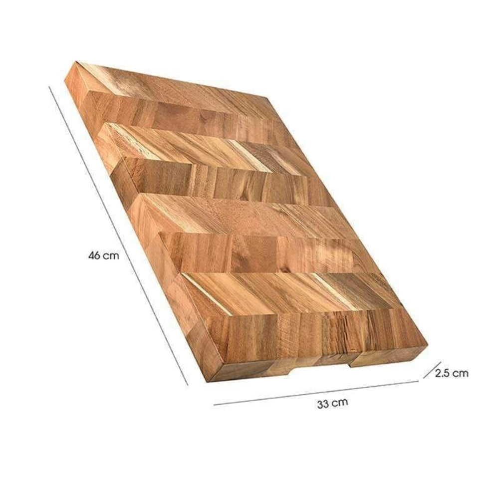 Deluxe Reversible Ash Wood Cutting Board with Non-Slip Feet and Juice Grooves – Large Chopping Board for Meat and Cheese 6