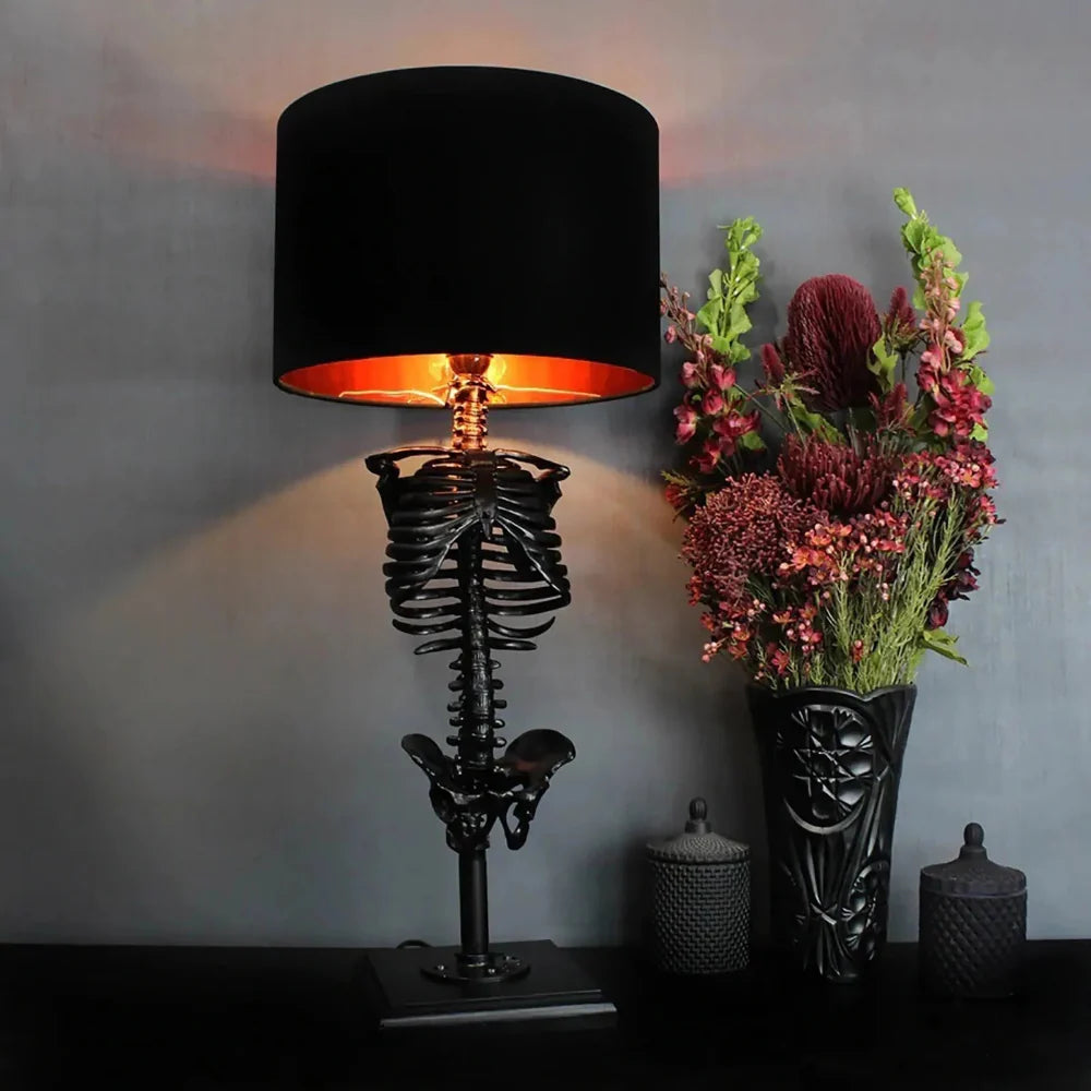 Handcrafted Gothic Skeleton Table Lamp with LED Light – Unique Home Decor Accent 2