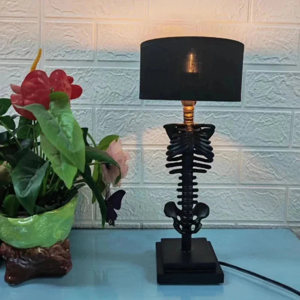 Handcrafted Gothic Skeleton Table Lamp with LED Light – Unique Home Decor Accent 4