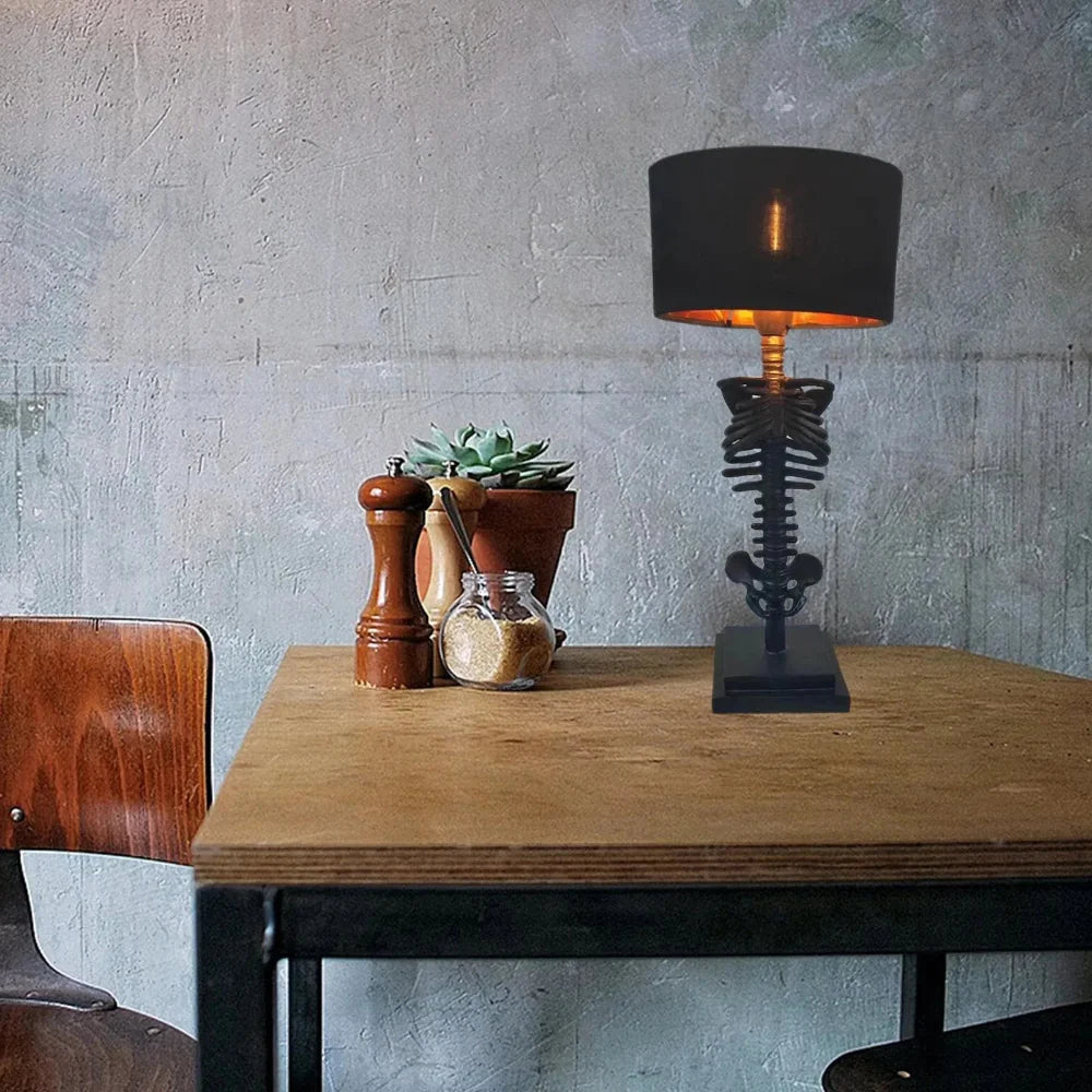 Handcrafted Gothic Skeleton Table Lamp with LED Light – Unique Home Decor Accent 5