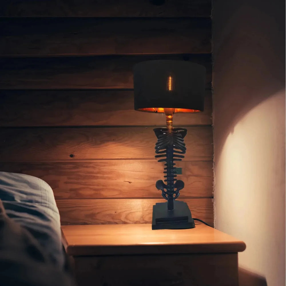 Handcrafted Gothic Skeleton Table Lamp with LED Light – Unique Home Decor Accent 6