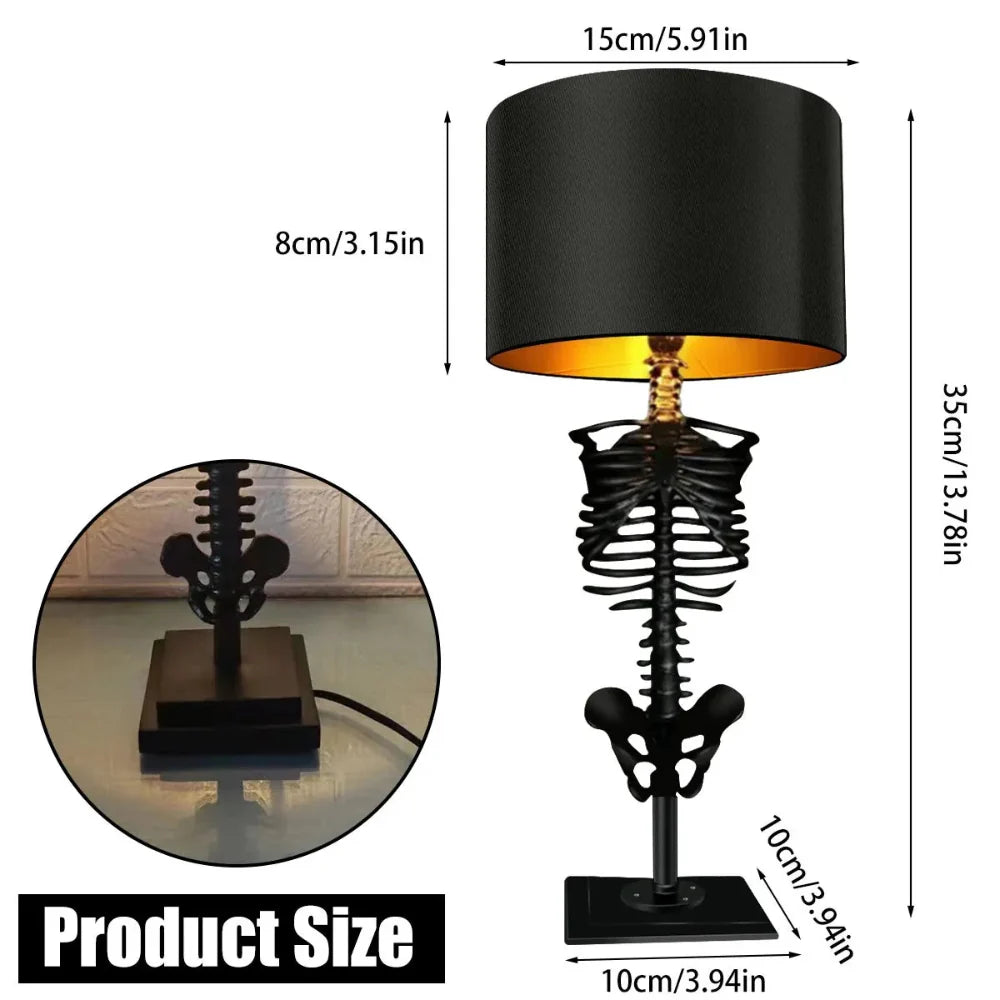 Handcrafted Gothic Skeleton Table Lamp with LED Light – Unique Home Decor Accent 7