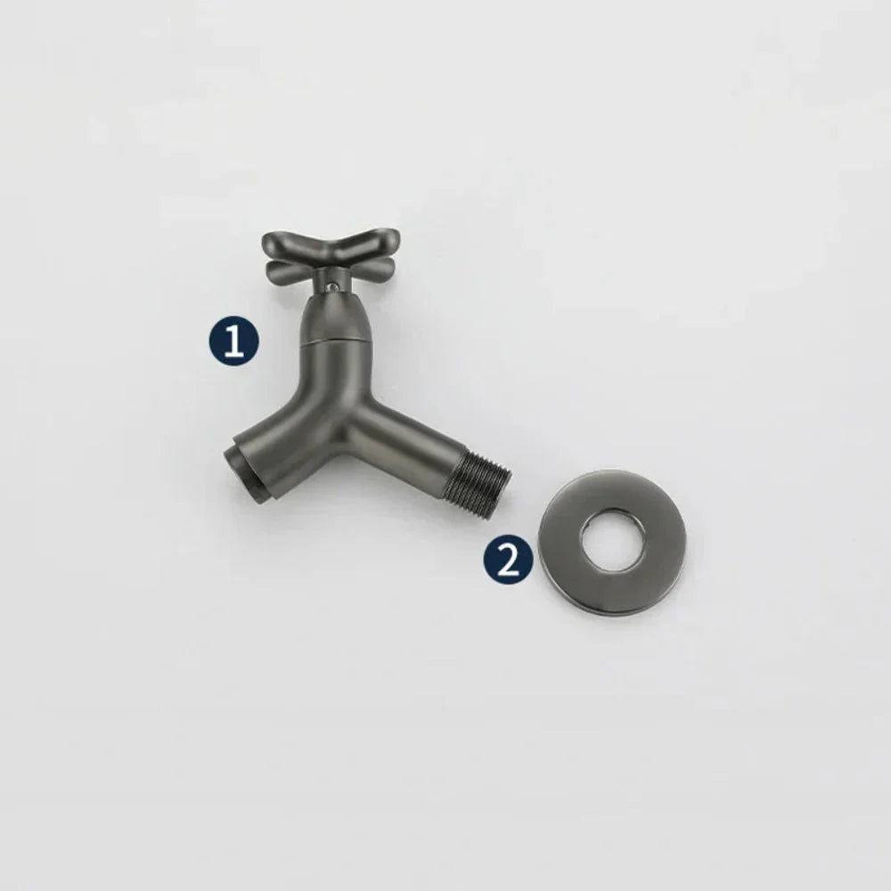 Wall-Mounted Brass Cold Water Faucet with 360° Swivel Spout – Durable and Stylish Design 2