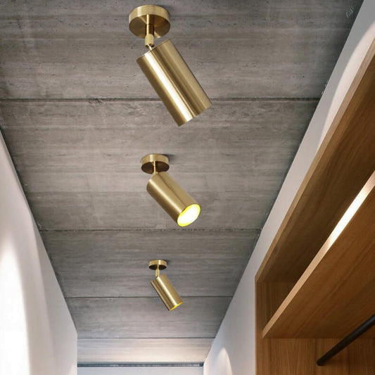 Brass Ceiling Spotlight with Adjustable Brass Head – GU10 Compatible Accent Light 1
