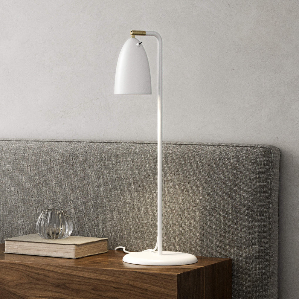 Slim Scandinavian Table Lamp with Adjustable Brass Shade – 66 cm Height, GU10 Compatible 6
