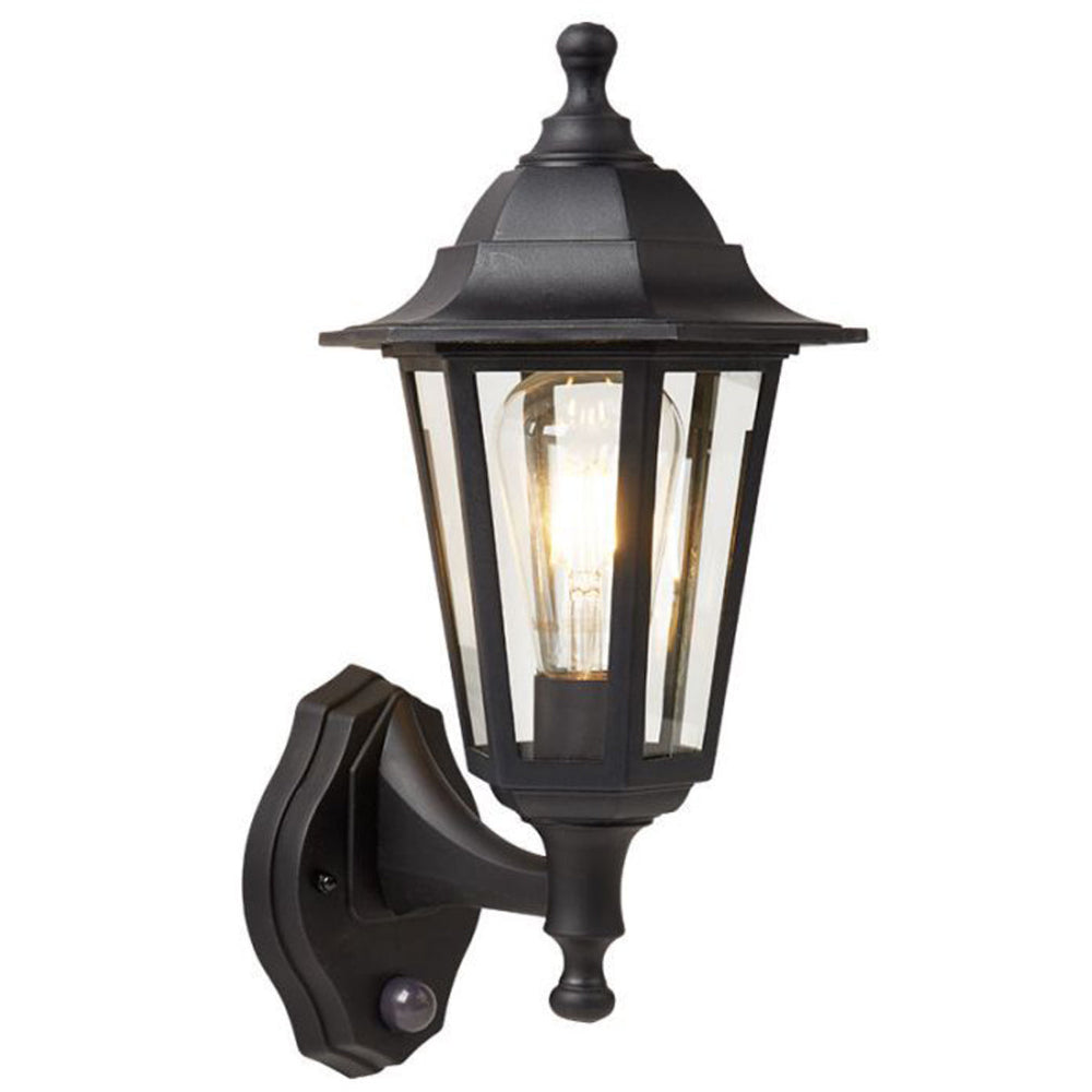 Outdoor Wall Lantern with PIR Motion Sensor – Classic Black Metal Design 2