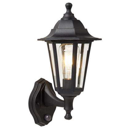 Outdoor Wall Lantern with PIR Motion Sensor – Classic Black Metal Design 2