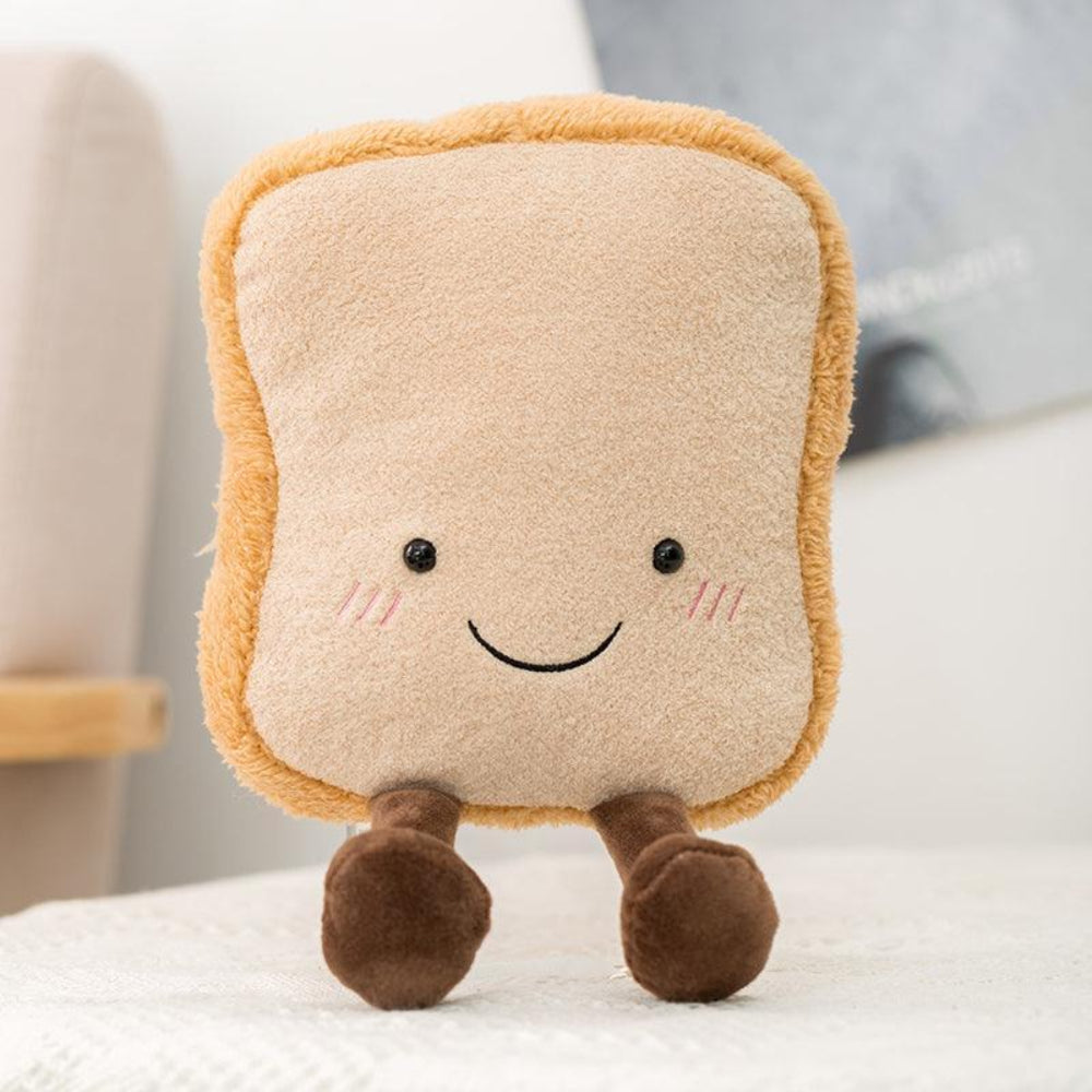 Plush Bakery-Inspired Stuffed Animals – Soft Baguette, Croissant, and Roll Pillows 5
